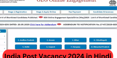 India Post Vacancy 2024 in Hindi